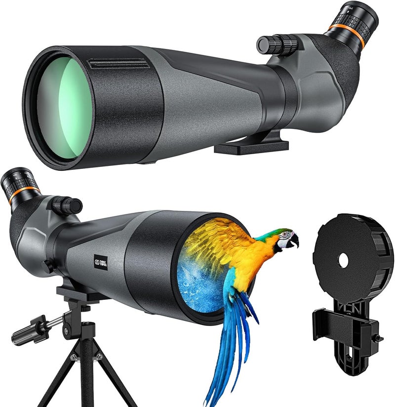 Three Triping 25-75x85 Spotting Scope with Tripod - Phone Adapter & Carrying Case, IPX7 Waterproof Fogproof Spotter Scope for Bird Watching, Wildlife observing - Image 1